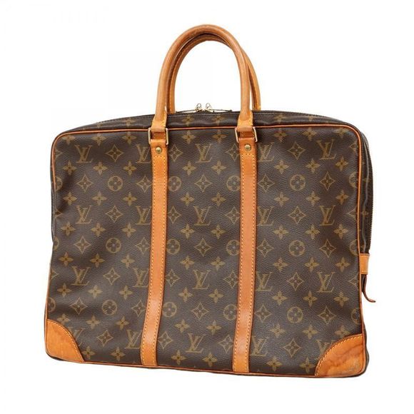 Louis Vuitton Briefcase Monogram Porte Documents Voyage M40226 Brown Men's - Picture 1 of 10